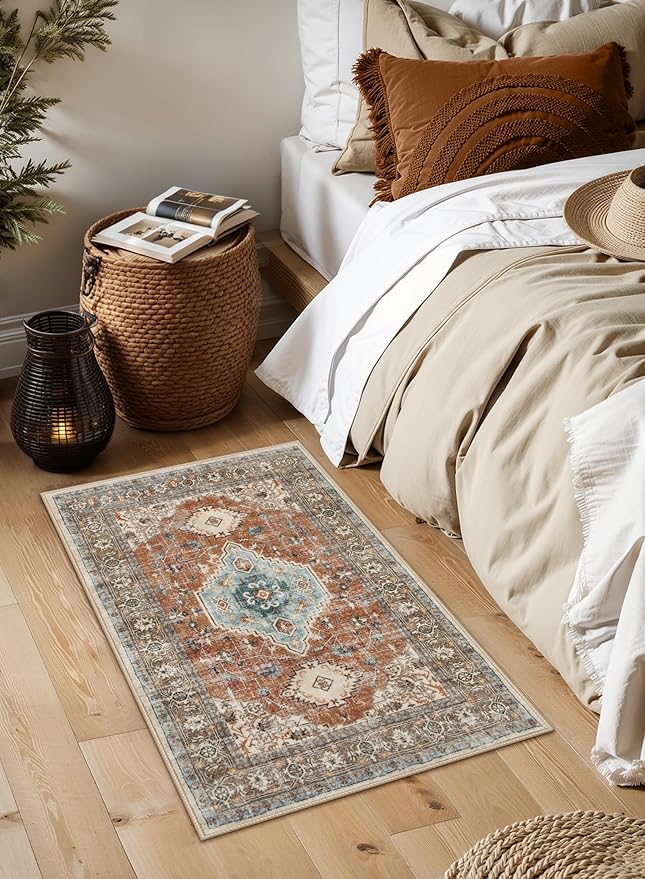 Lahome Oriental Small Rugs for Entryway, 2x3 Rug Non Slip Washable Door Mat - Image 5