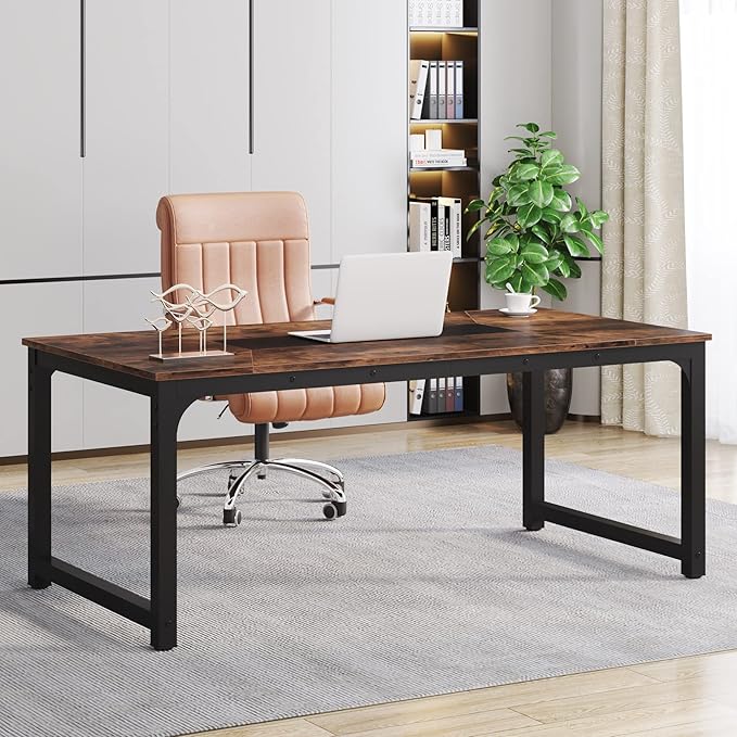 Tribesigns Modern Computer Desk, 70.8 x 35.4 inch Large Executive Office Desk - Image 2