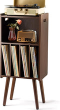 Wooden LP Record Player Stand, 3-Tier Turntable Stand Cabinet Holds up to 100 by 2BHOME