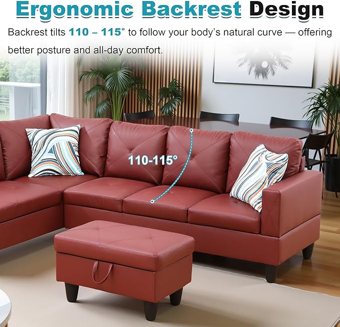 97" Oversized Sectional Couch, L Shaped Couch - Image 6