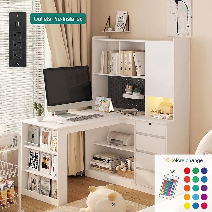 KEIKI L Shaped Home Office Desks - Image 4