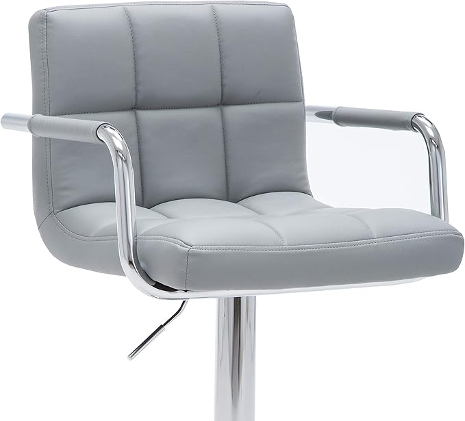 AC Pacific Contemporary Adjustable Swivel Kitchen Bar Stool Chair - Image 6