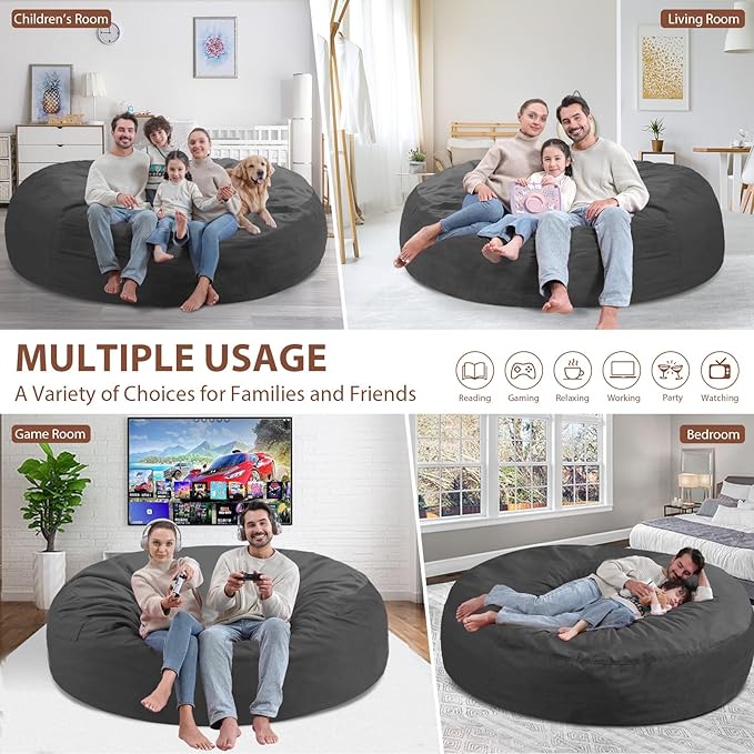 7FT Bean Bag Chair, Large Bean Bag Chairs - Image 5