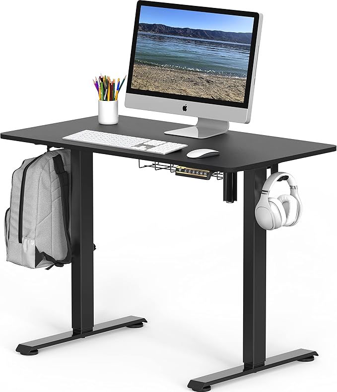 SHW 40 x 22 Inches Electric Height Adjustable Sit to Stand Desk - Image 4