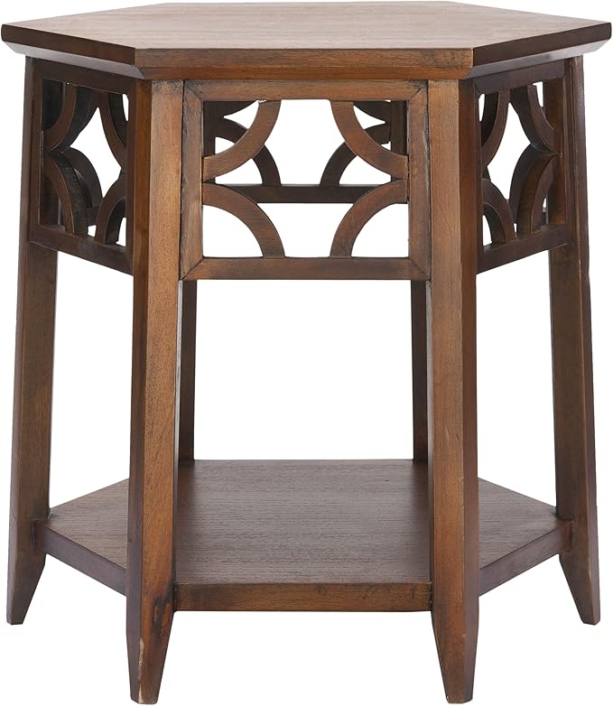 Safavieh American Homes Collection Connor Light Brown Hexagon End Table by SAFAVIEH