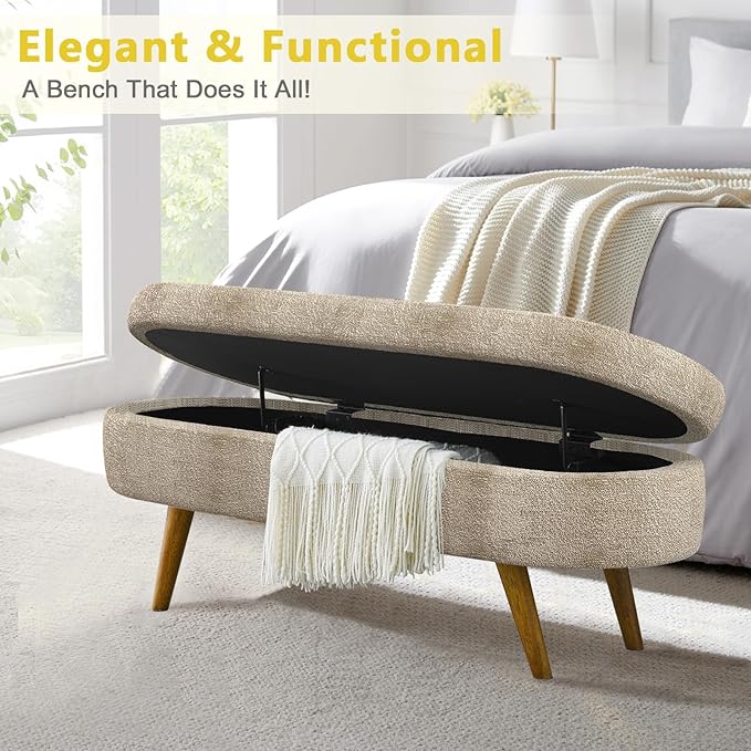NicBex Ottoman Bench with Storage - Image 5