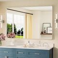 TETOTE 55 x 36 Inch Brushed Nickel Mirror Metal Framed Bathroom Mirror by TETOTE