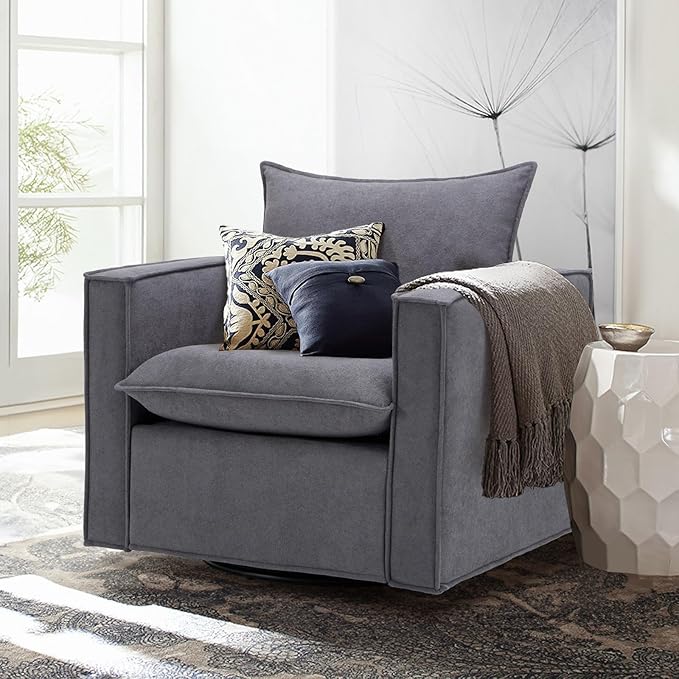 COLAMY Swivel Accent Chair, 34 Inches Wide Upholstered Arm Chair - Image 8