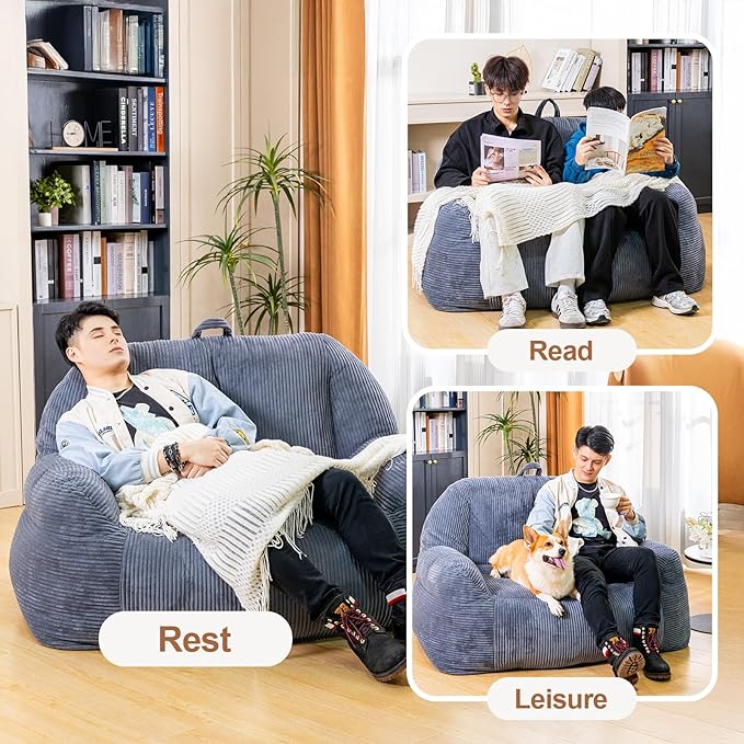 Giant Bean Bag Chair, Faux Fur Bean Bag Chairs - Image 4