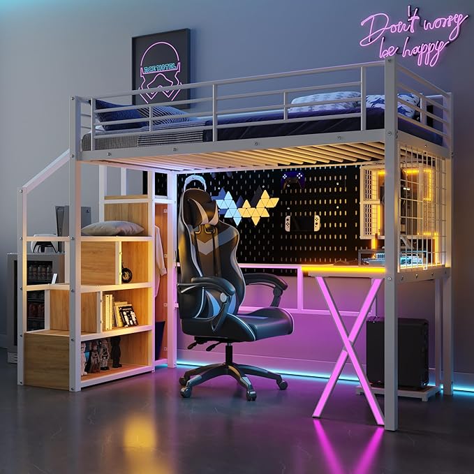 Merax Twin Size Metal Loft Bed by Merax