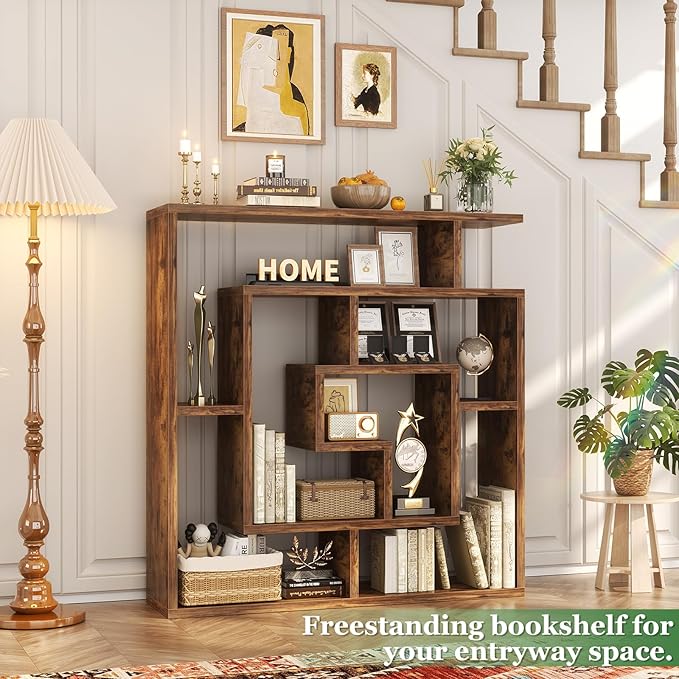 armocity 6 Tier Display Book Shelf Wall Mounted Bookshelf Freestanding - Image 4