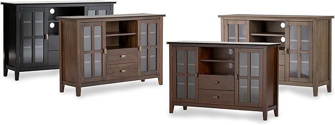 SIMPLIHOME Artisan SOLID WOOD 53 Inch Wide Transitional TV Media Stand in Black - Image 5