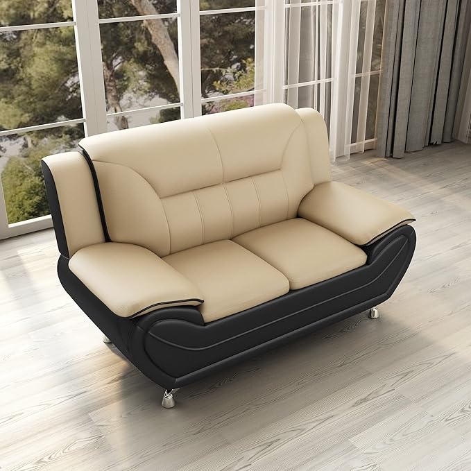 Container Furniture Direct Michael Modern Faux Leather Upholstered Stainless - Image 13