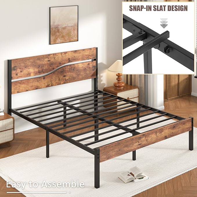 VECELO Queen Size Bed Frame - Image 4