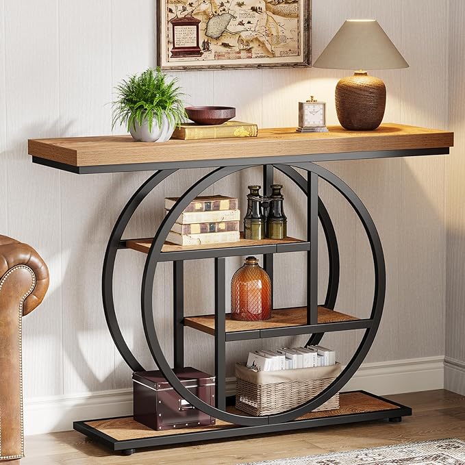 Tribesigns 41.3" Console Table, Industrial 4-Tier Sofa Table Entryway Table by Tribesigns