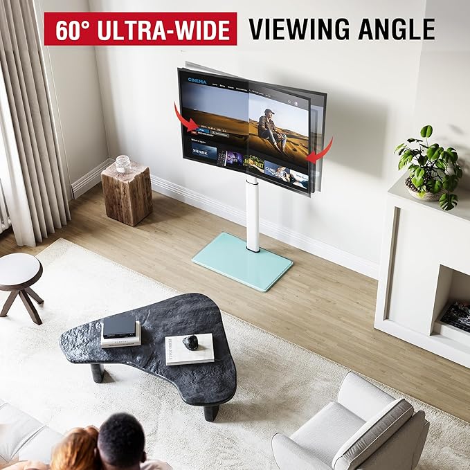 Swivel TV Floor Stand for 32-65 Inches TVs, 8 Level Height Adjustable Corner - Image 2