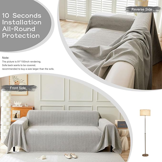 STACYPIK Silver Gray Sofa Cover - Image 3