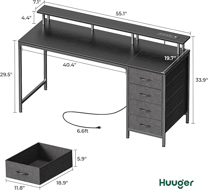 Huuger 55 Inch Computer Desk - Image 3