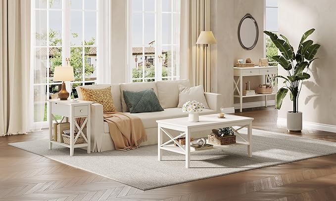 ChooChoo End Table with Charging Station, Narrow Side Table with USB Ports and - Image 5