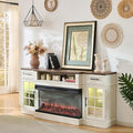ROCKPOINT 3 Sided Glass 70" Fireplace TV Stand by ROCKPOINT