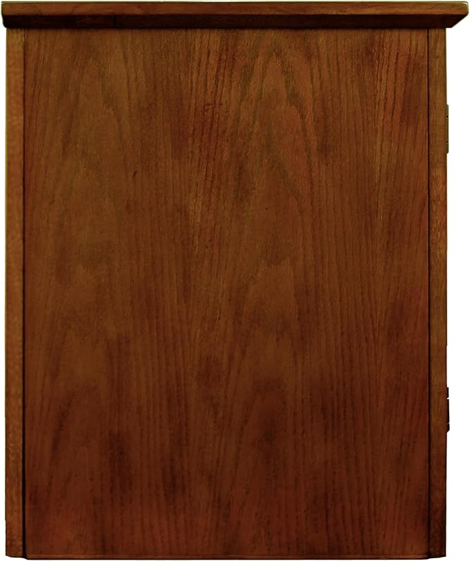 Leick Home 82350 Solid Wood Mission Oak Three Door TV Stand - Image 4