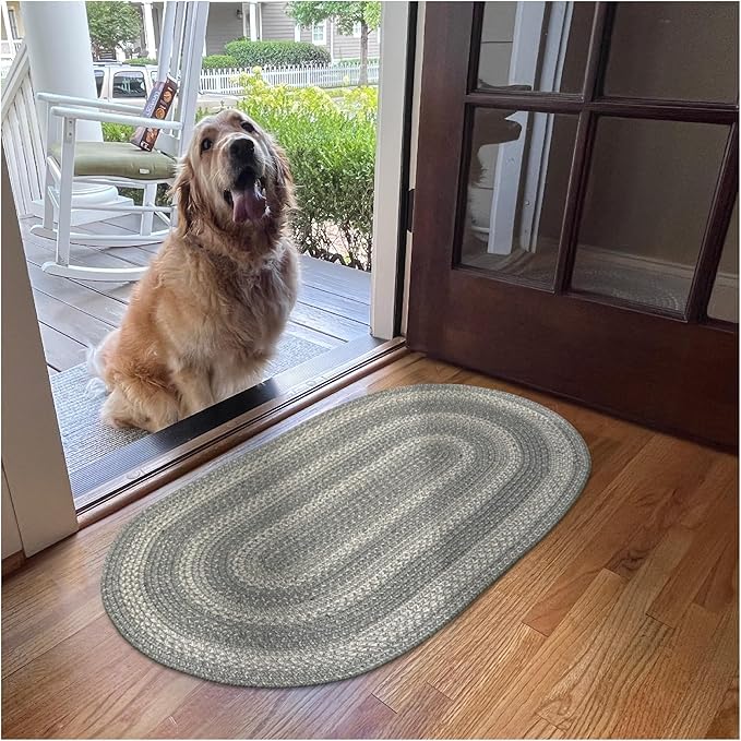 Grey Cloud Jute Braided Oval Rug, 20x30 - Image 10
