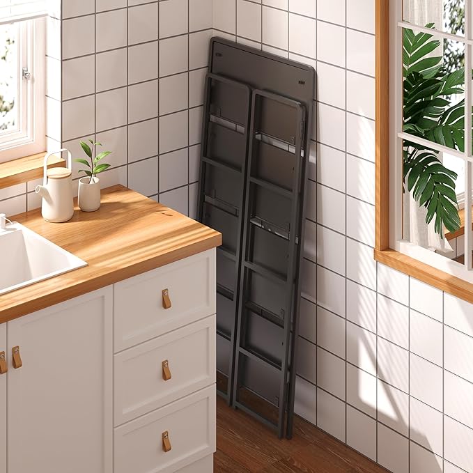 4NM No Assembly Folding Bookshelf, 4-Shelf 54" H Collapsible Foldable Bookcase - Image 5