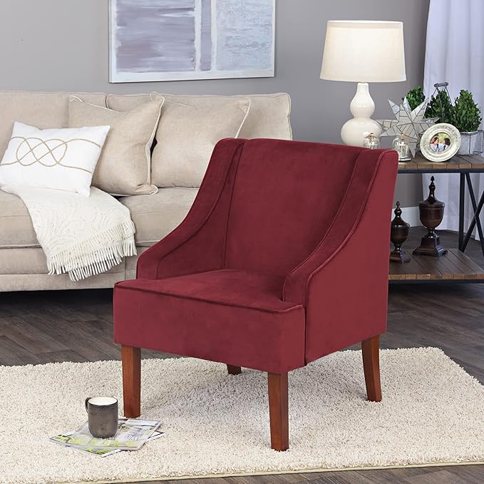 HomePop Swoop Arm Living-Room-Chairs, Dark Tan Velvet - Image 2
