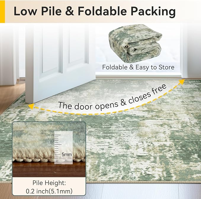 Washable Area Rugs 5'x7' Non-Slip Modern Abstract Soft - Image 6