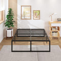 18 Inch Queen Bed Frame Heavy Duty Steel Slat Support Metal Queen Size Platform by Lutown-TeenHome