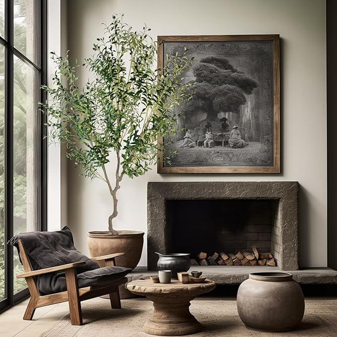 Artificial Tree Faux Olive Tree 8ft Tall Fake Olive Plant in Pot Fake Silk Tree - Image 3
