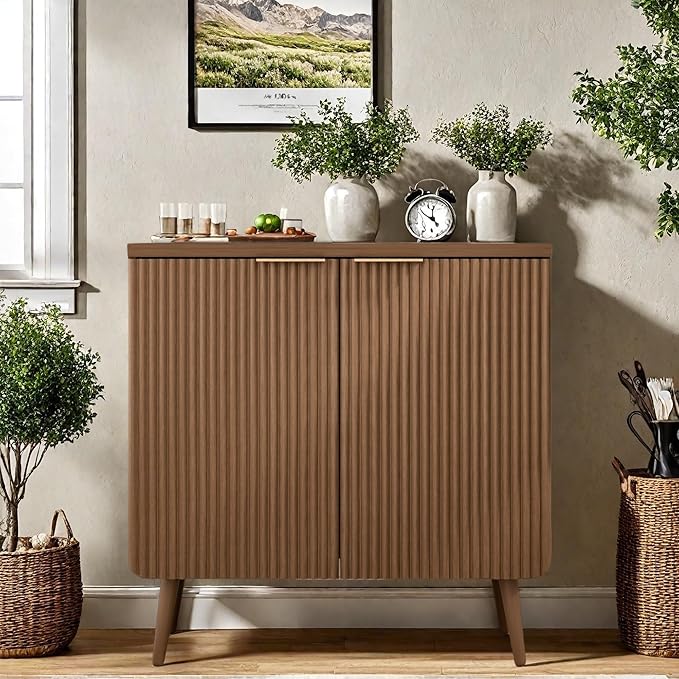Buffet Cabinet, Sideboard Fluted Cabinet Modern Kitchen Buffet Storage Cabinets by FONTOI