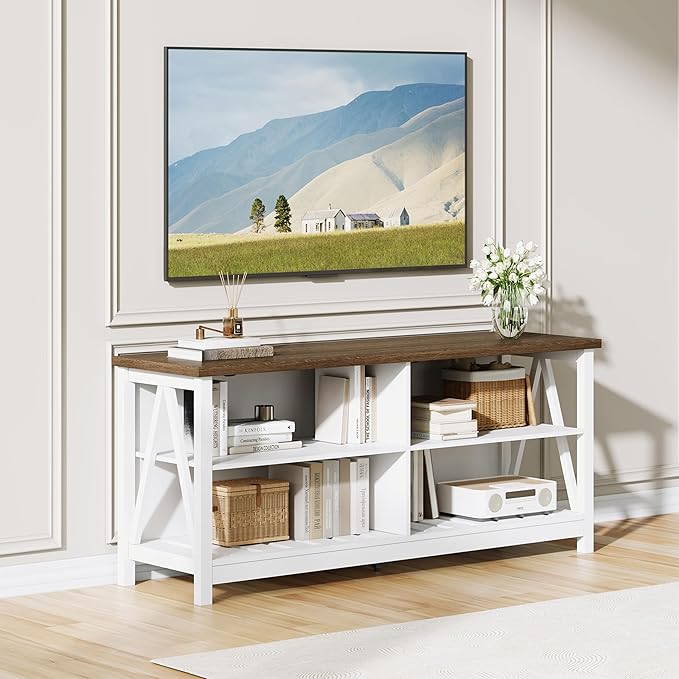 ChooChoo Farmhouse TV Stand for TVs up to 55 Inch, Modern Entertainment Center - Image 8