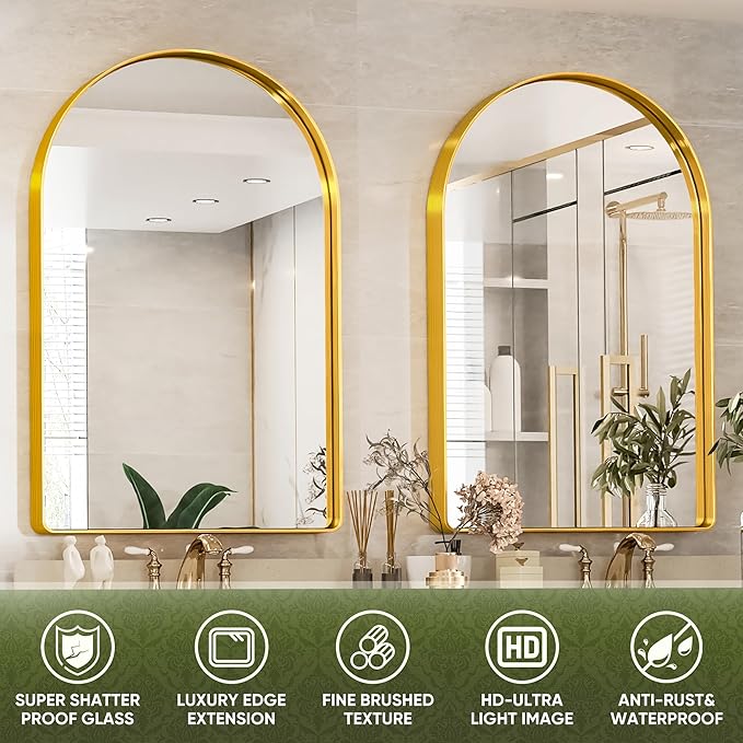 Suidia 22" x 30" Bathroom Mirror, Bathroom Vanity Mirror Metal Framed, - Image 6