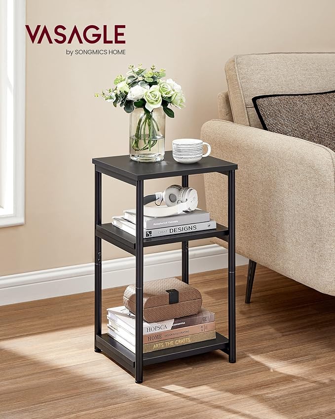 VASAGLE Side Table, Small End Table, Tall Nightstand - Image 2