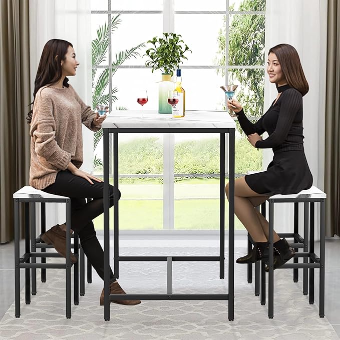 Aklaus 5 Piece Bar Table Set Kitchen Dining Table Set - Image 4