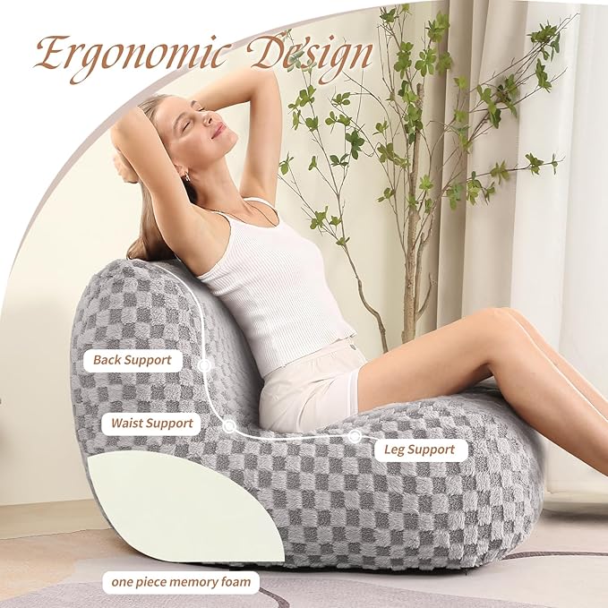 Bean Bag Chairs for Adults, Comfy Floor Sofa - Image 7