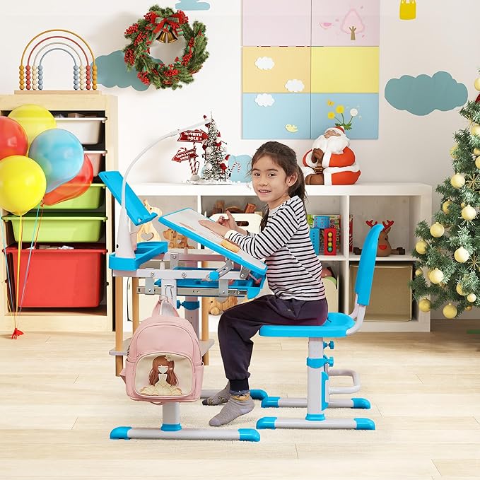 Real Relax Kids Desk and Chair Set, Children's Multifunctional School Tables - Image 5