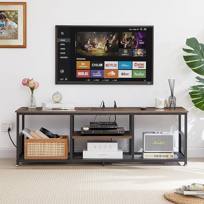 VECELO TV Stand with Power Outlets - Image 6