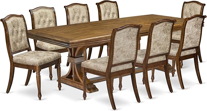 NEMA9-AWA-36 9-Piece Modern Dining Set Includes a Rectangular Modern Dining - Image 2
