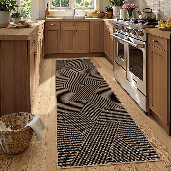 Lahome Modern Geometric Runner Rug, 2x8 Washable Rug Runners - Image 2