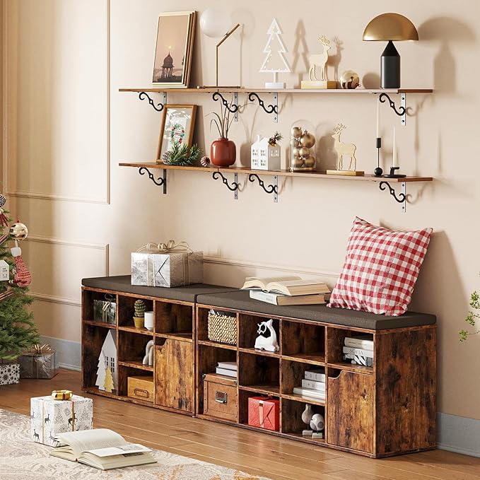 DINZI LVJ Long Wall Shelves, 39.4 Inch Large Floating Shelves Set of 2 - Image 6