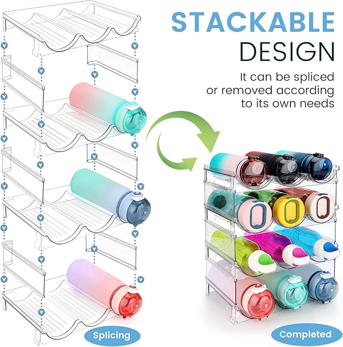 Water Bottle Organizer for Cabinet, 4 Pack Water Bottle Organization and - Image 2