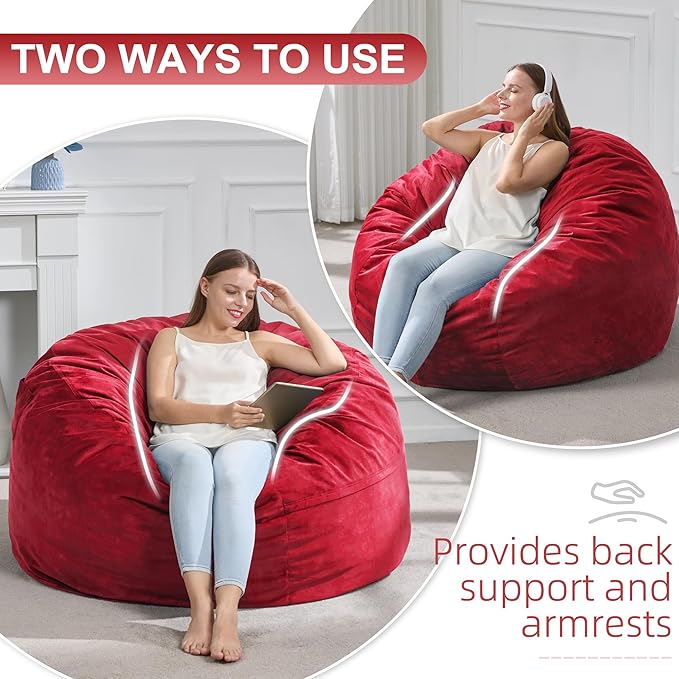 Hobestluk 4FT Bean Bag Chair Giant Bean Bag Chairs - Image 3