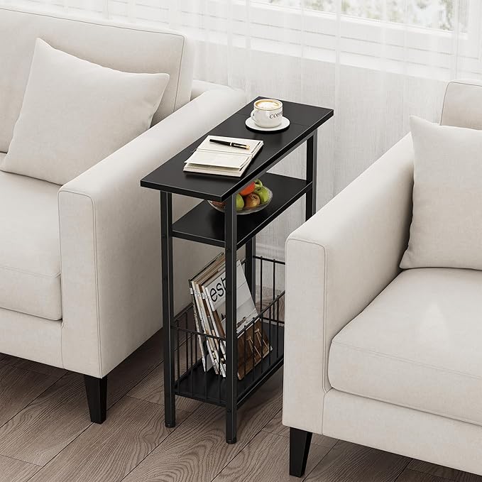 Vagusicc Narrow Side Table, 3-Tier Skinny End Table - Image 2