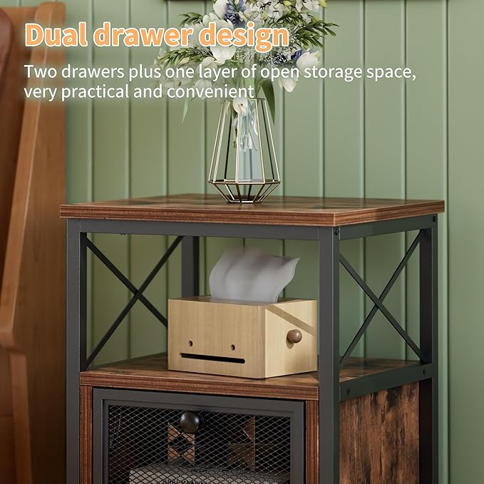 VECELO End Tables Set of 2 - Image 8