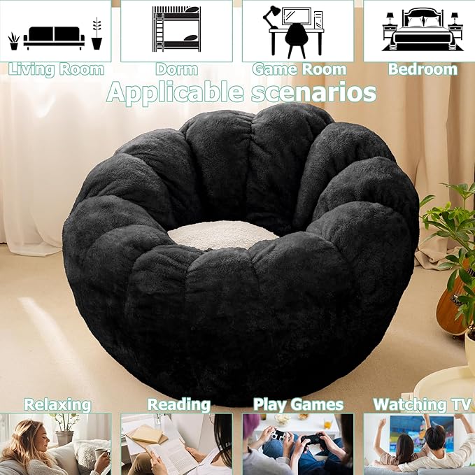Pumpkin Bean Bag Sofa Chair for Adult, Beanbag Couch - Image 6