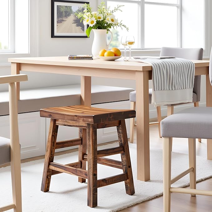 Alaterre Furniture Durango 20-Inch Tall Industrial Wood Dining Stool - Image 2