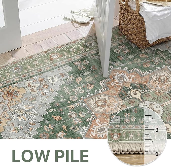 GENIMO 2x10 Runner Rugs for Hallway, Machine Washable Non Slip Vintage Rugs - Image 4