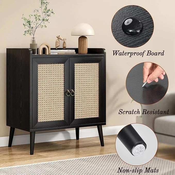 Buffet Cabinet, Rattan Storage Cabinet - Image 3